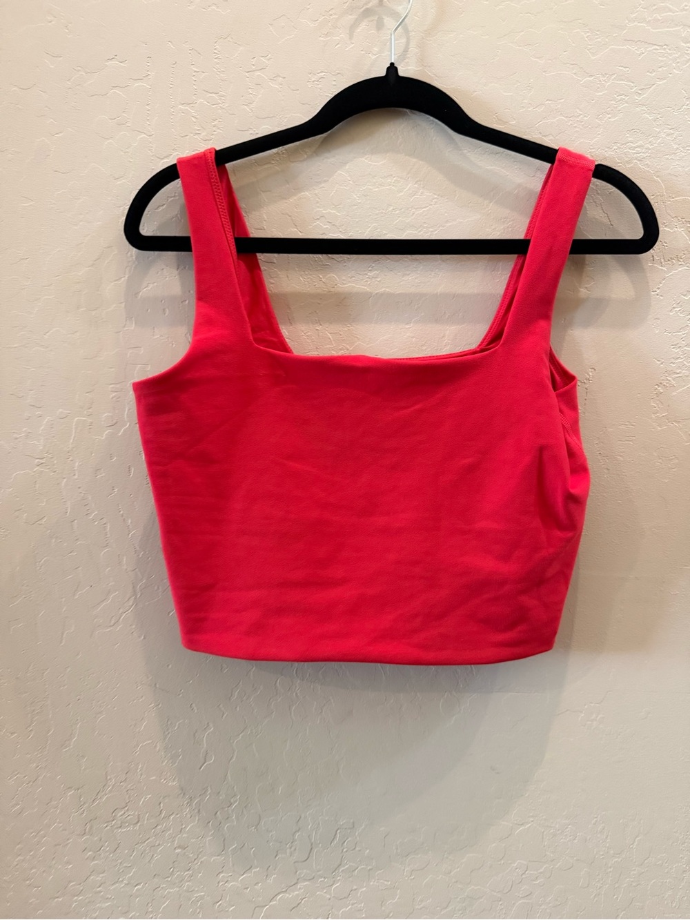 Square Neck Crop Tank Top - red